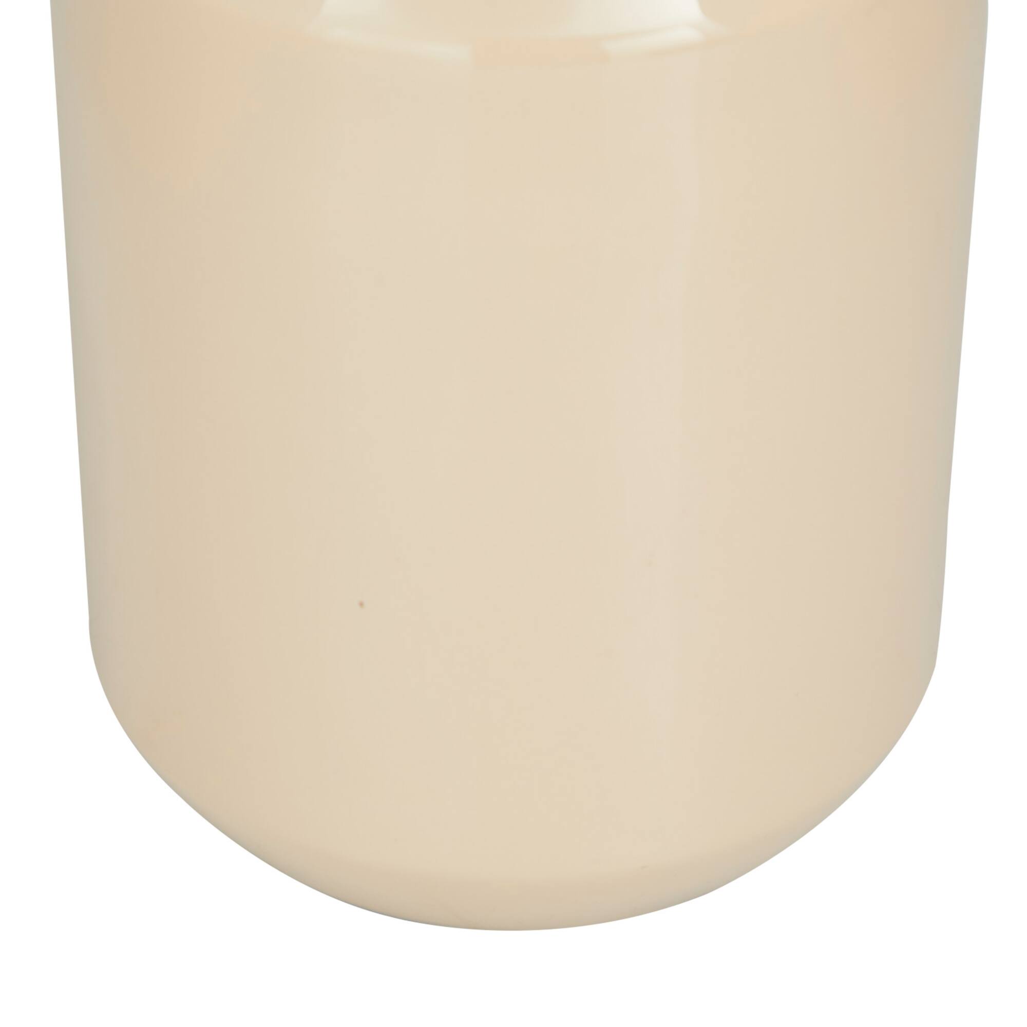 Set of 2" Cream Metal Modern Vase, 10" x 5" x 5"